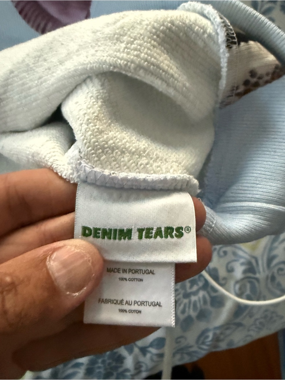 Denim Tears Men’s Shell Hoodie in Baby Blue - Picture 4 of 7
